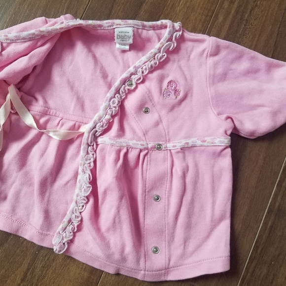 Adorable 2pc Pink Matching Wrap Top and Pants Set - Picture 6 of 8